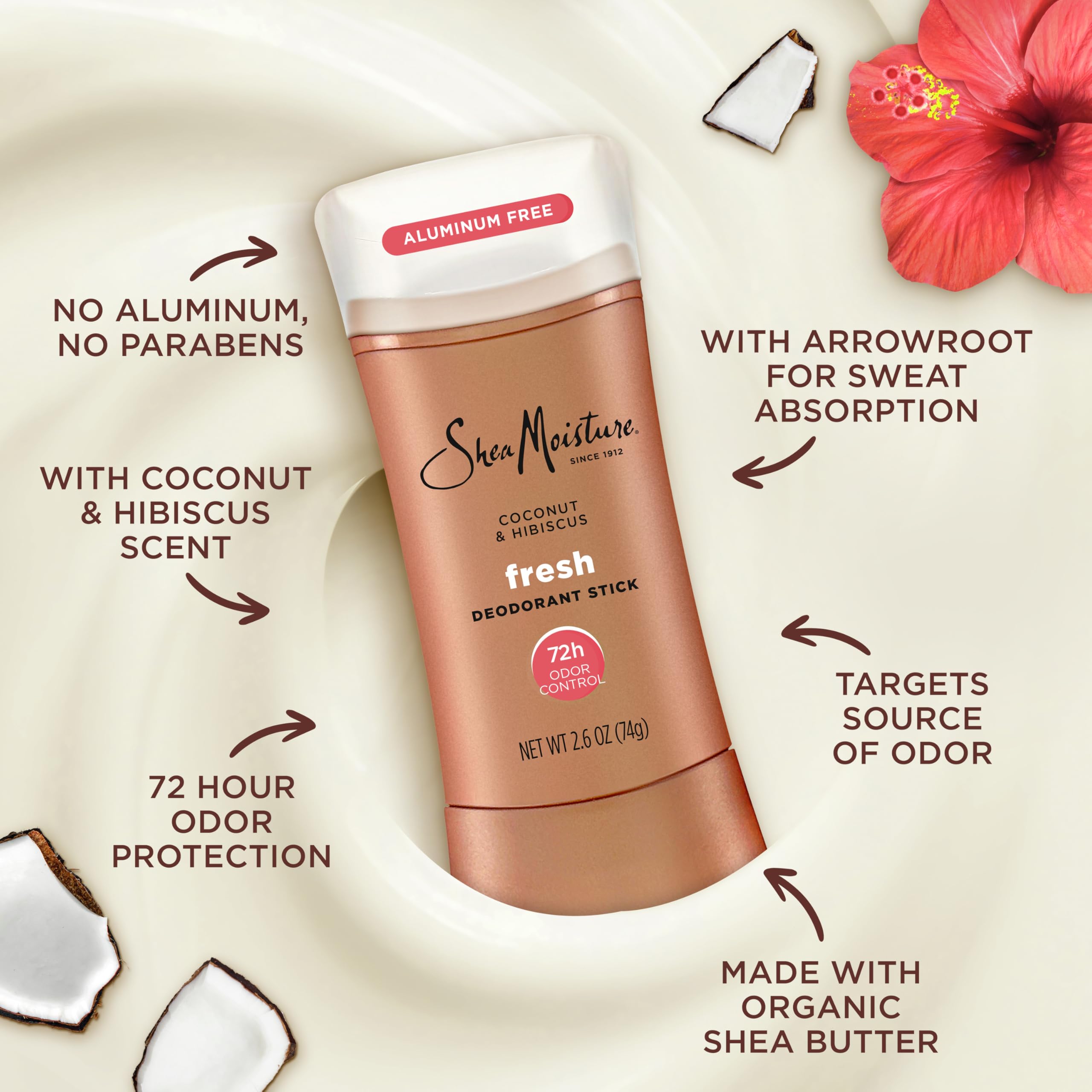 166-sheamoisture-deodorant-stick-72h-odor-control-coconut-hibiscus-fresh-aluminum-free-2.6-oz-5.jpg SheaMoisture Deodorant Stick 72h Odor Control Coconut & Hibiscus Fresh Aluminum Free 2.6 oz