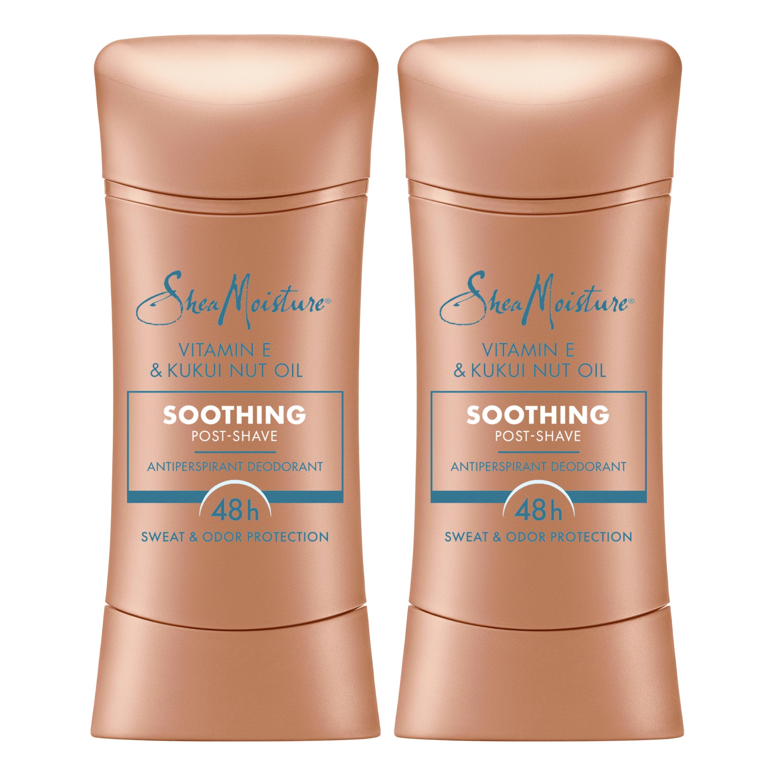 SheaMoisture Antiperspirant Deodorant Stick Soothing Vitamin E & Kukui Nut Oil, 2 count for 48HR Sweat & Odor Protection with No Parabens & No Mineral Oil 2.6 oz