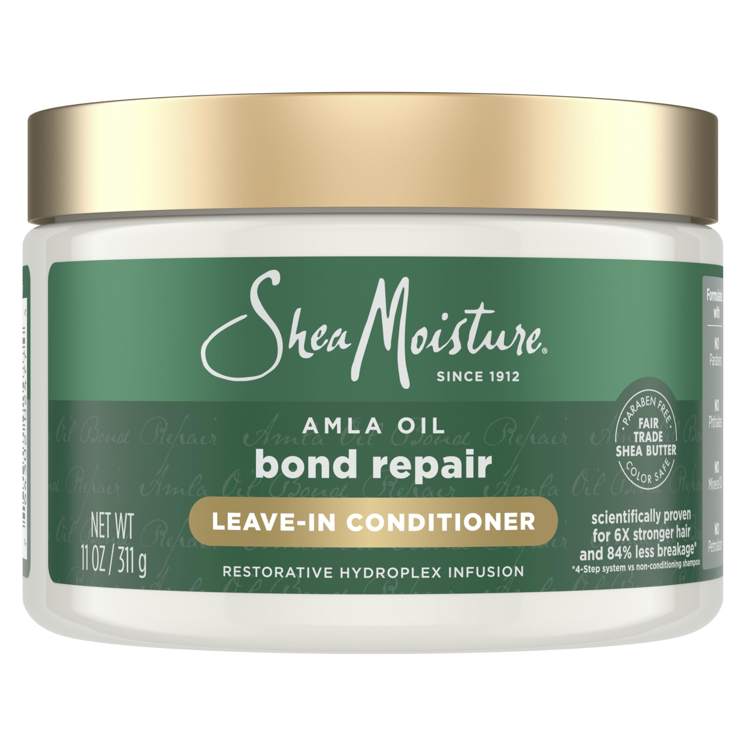 Shea Moisture Bond Repair Leave-In Conditioner Amla Oil Protects Against Damage And Strengthens Hair Bonds With Hydroplex Technology For Less Breakage With Restorative HydroPlex Infusion 11FlOz