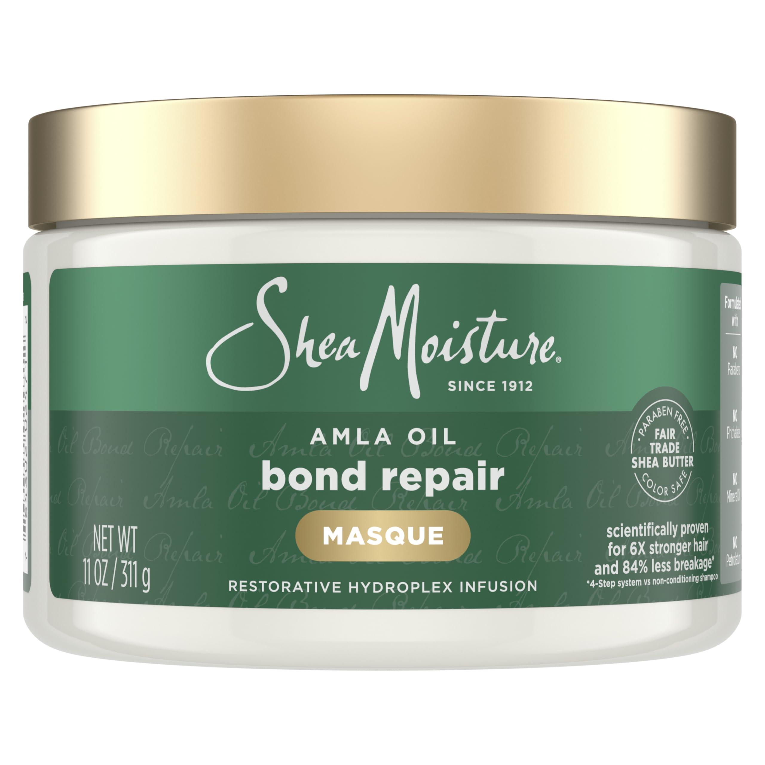 SheaMoisture Bond Repair Masque Amla Oil Deeply Moisturizes and Visibly Repairs Damage with Hydroplex Technology and Amla Oil for Stronger Hair with Restorative HydroPlex Infusion 11 oz