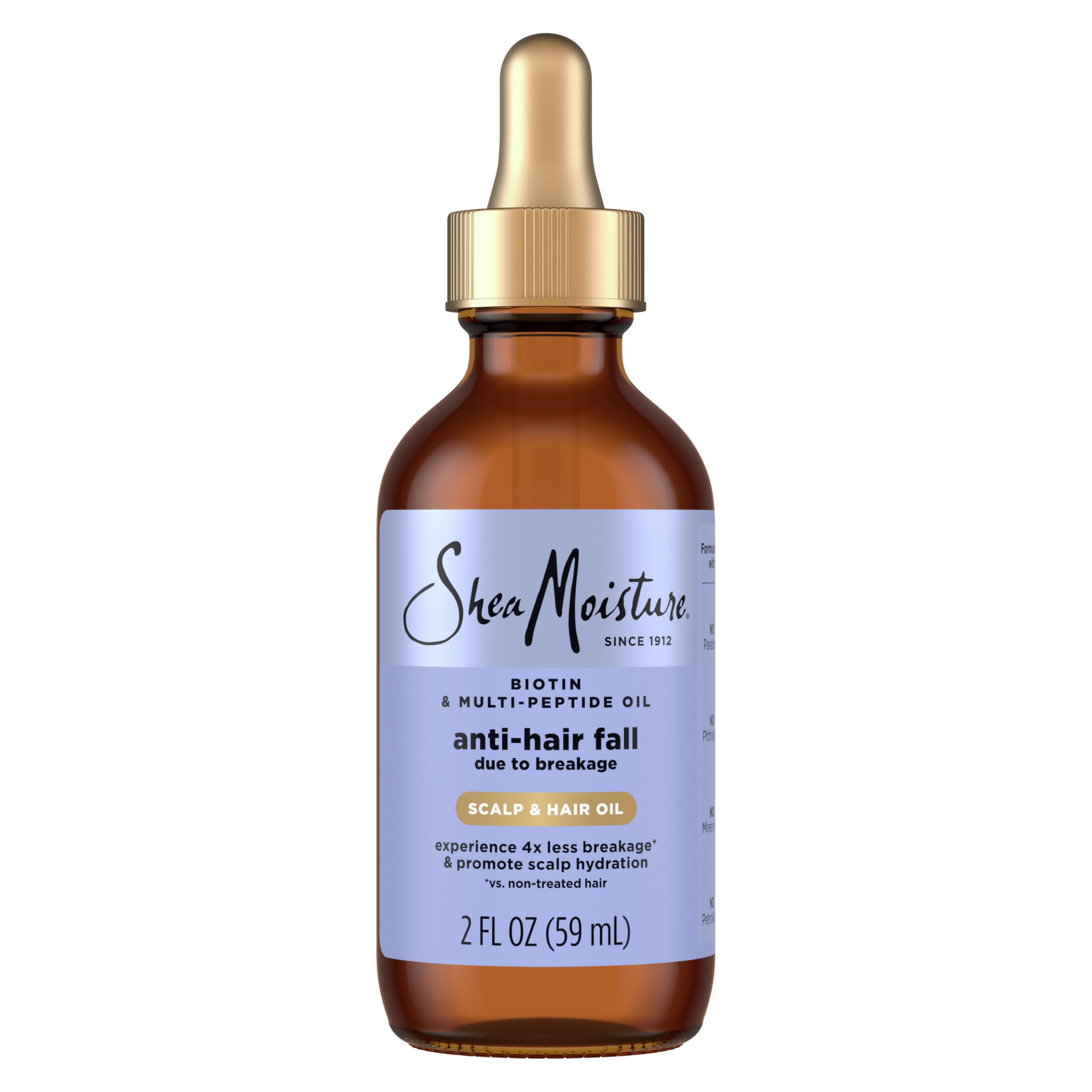 Shea Moisture Scalp & Hair Oil Anti-Hair Fall for Healthy Looking Hair and Moisturized Scalp, with Biotin & Multi-Peptide ScalpBoost Technology, 2 oz