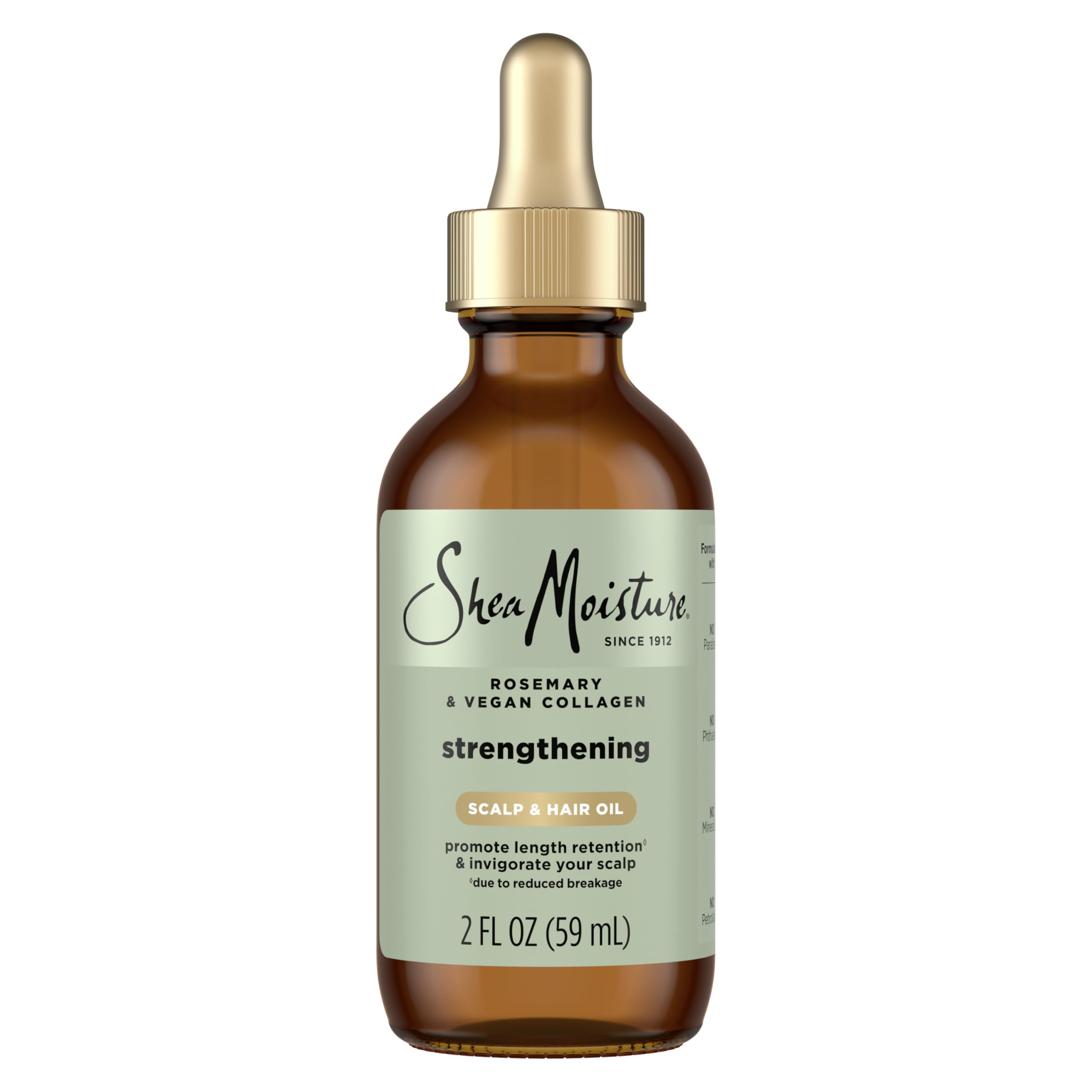 Shea Moisture Strengthening Scalp & Hair Oil Rosemary & Vegan Collagen To Protect The Scalp And Strengthen Hair With ScalpBoost Technology For A Cooling Sensation With ScalpBoost Technology 2 Fl Oz
