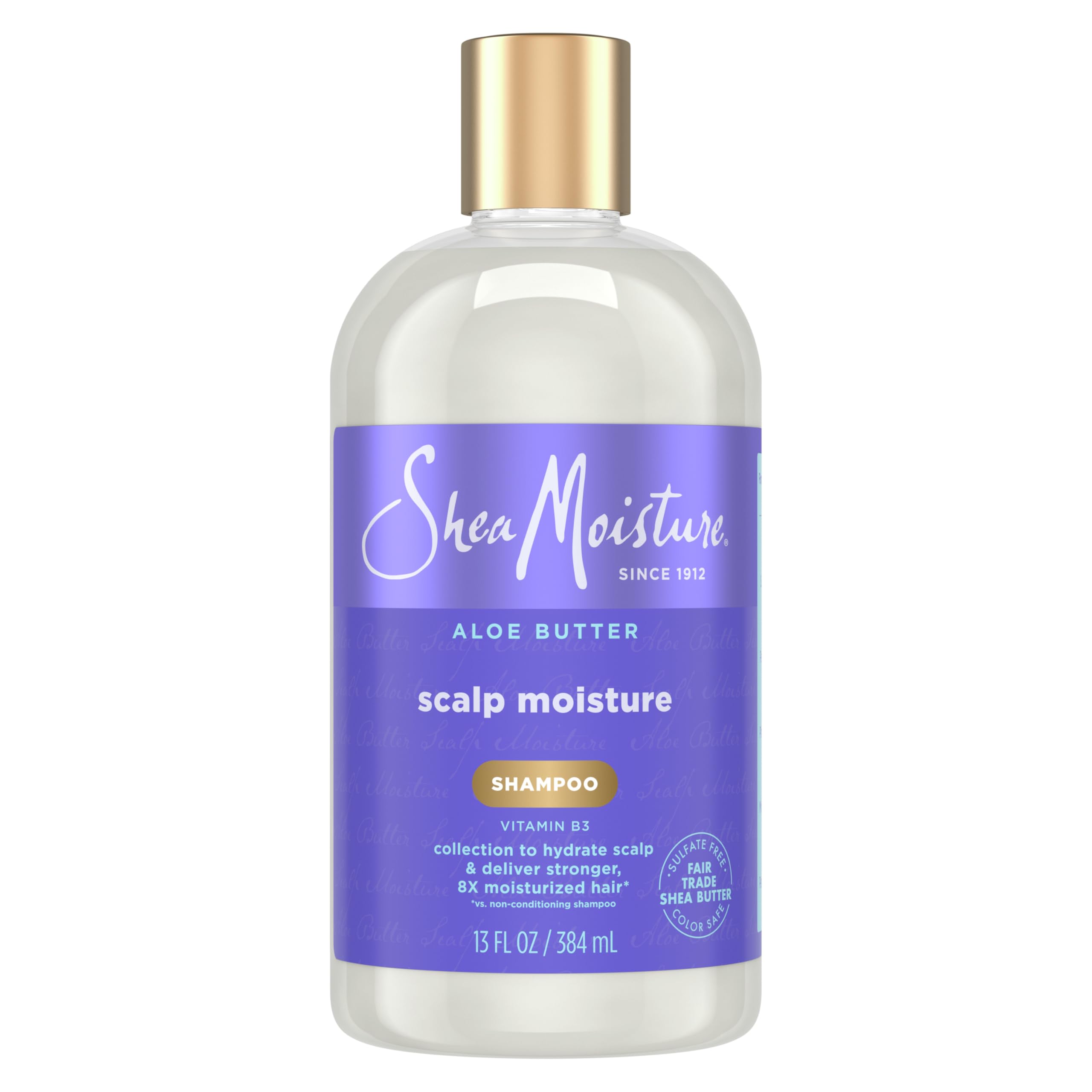 SheaMoisture Scalp Moisture Shampoo Aloe Butter & Vitamin B3 Hair Care with a Boost of Hydration To Hydrate Scalp + Moisturized Hair 13 oz