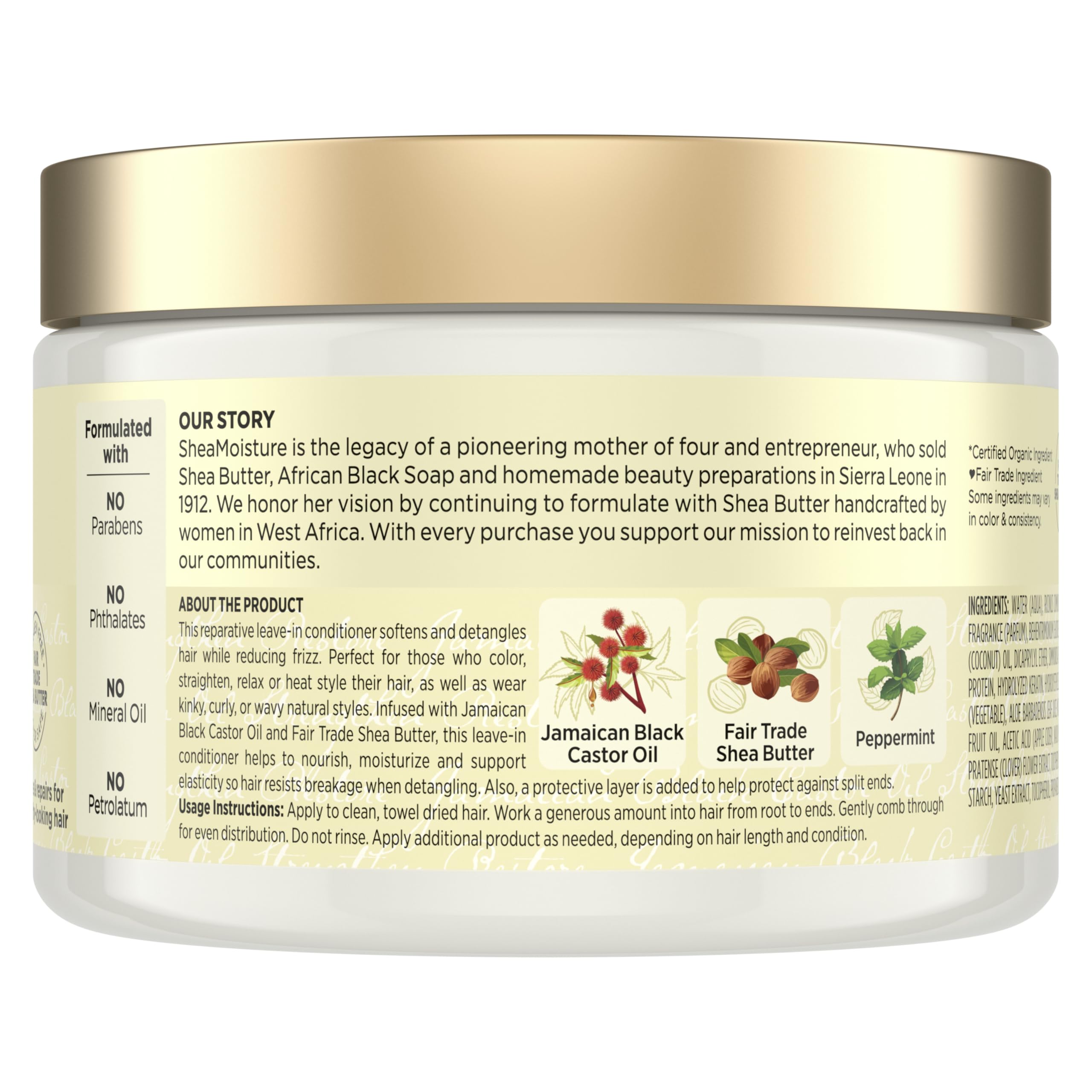 SheaMoisture Jamaican Black Castor Oil, Strengthen & Restore Leave-In Conditioner, 11.5 fl oz (340 ml)