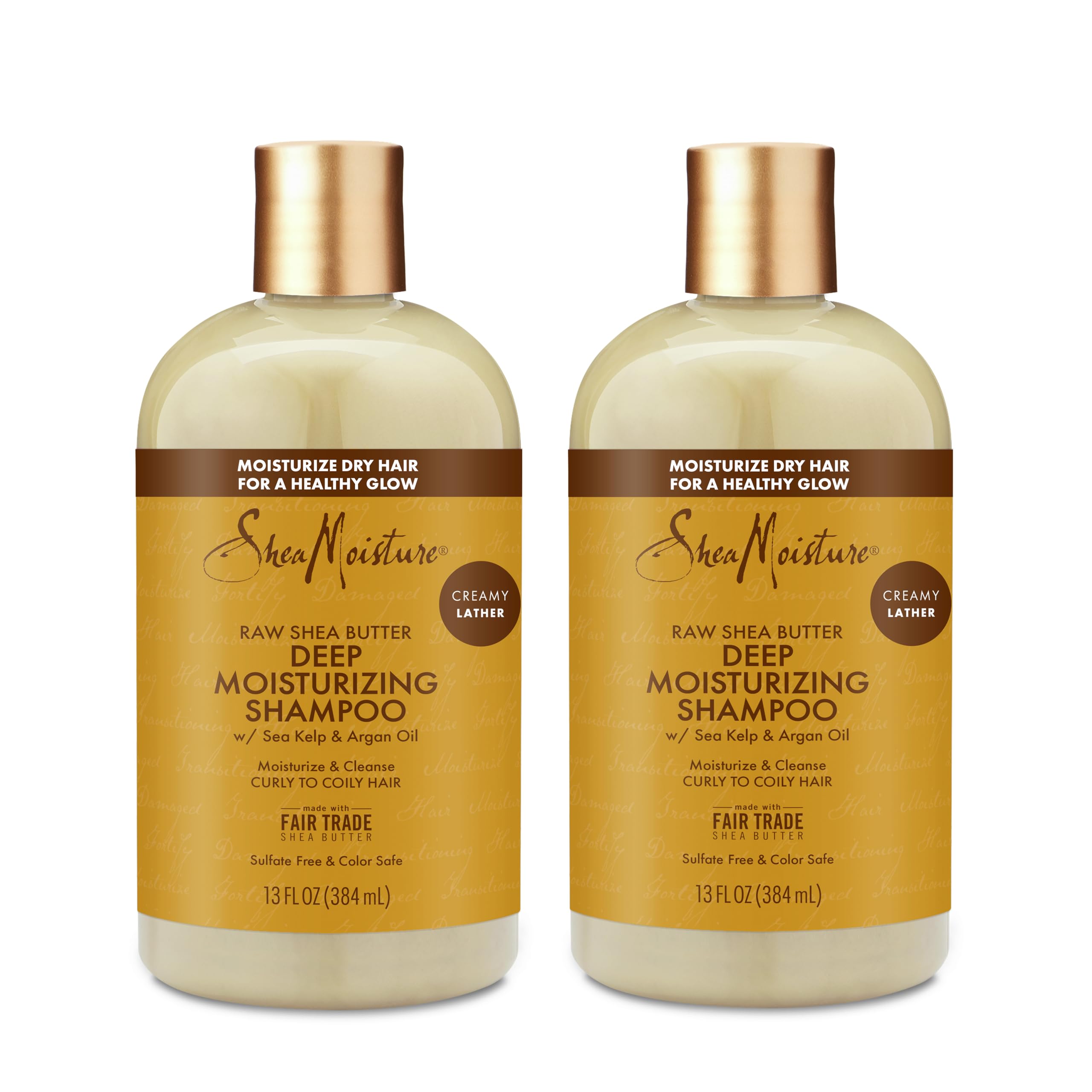 SheaMoisture Moisture Retention Shampoo for Dry, Damaged or Transitioning Hair Raw Shea Butter Shampoo to Hydrate Hair, 13 Fl Oz (Pack of 2)