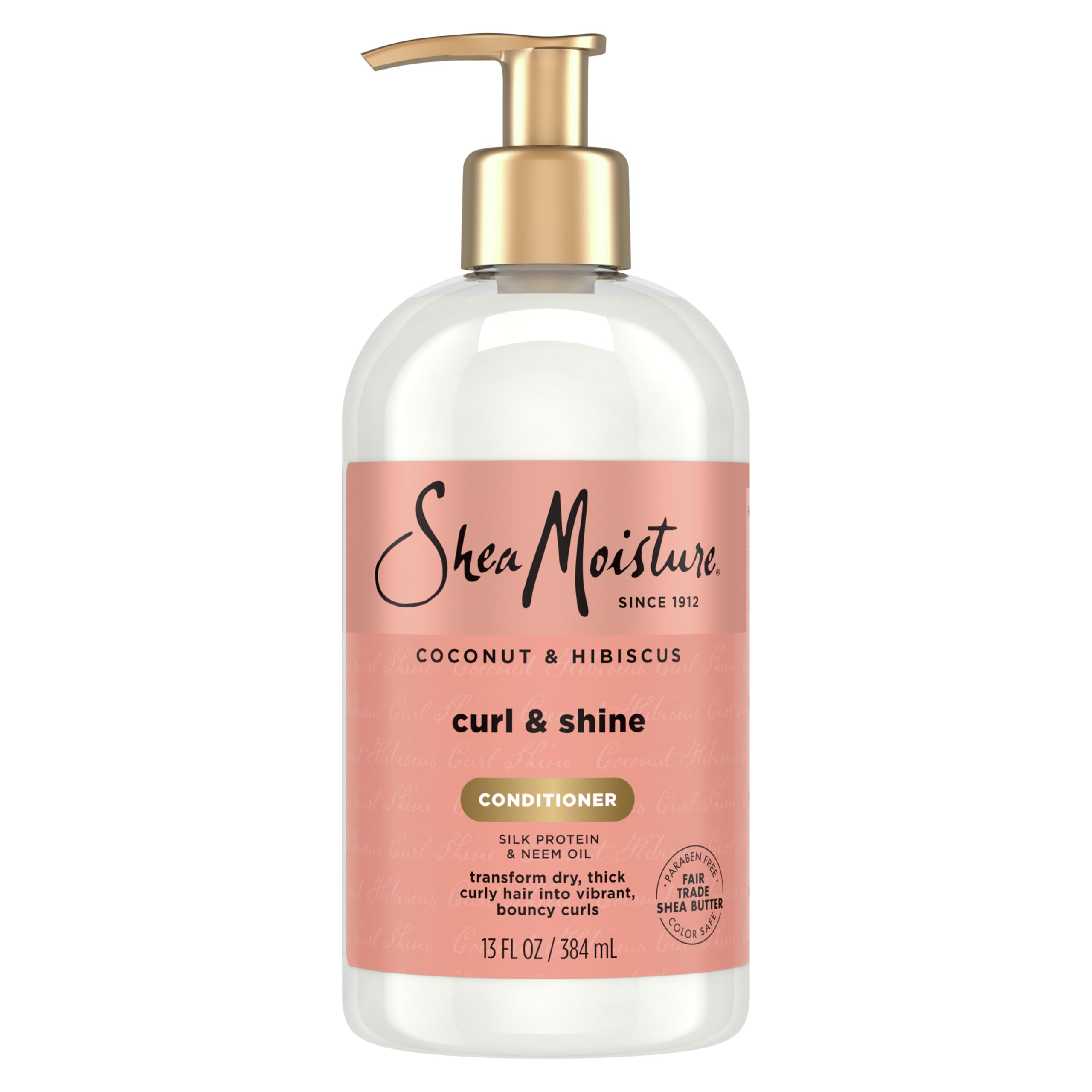 SheaMoisture Curl & Shine Conditioner 4 Count Coconut & Hibiscus, for Thick, Curly Hair to Moisturize & Soften, 13 oz