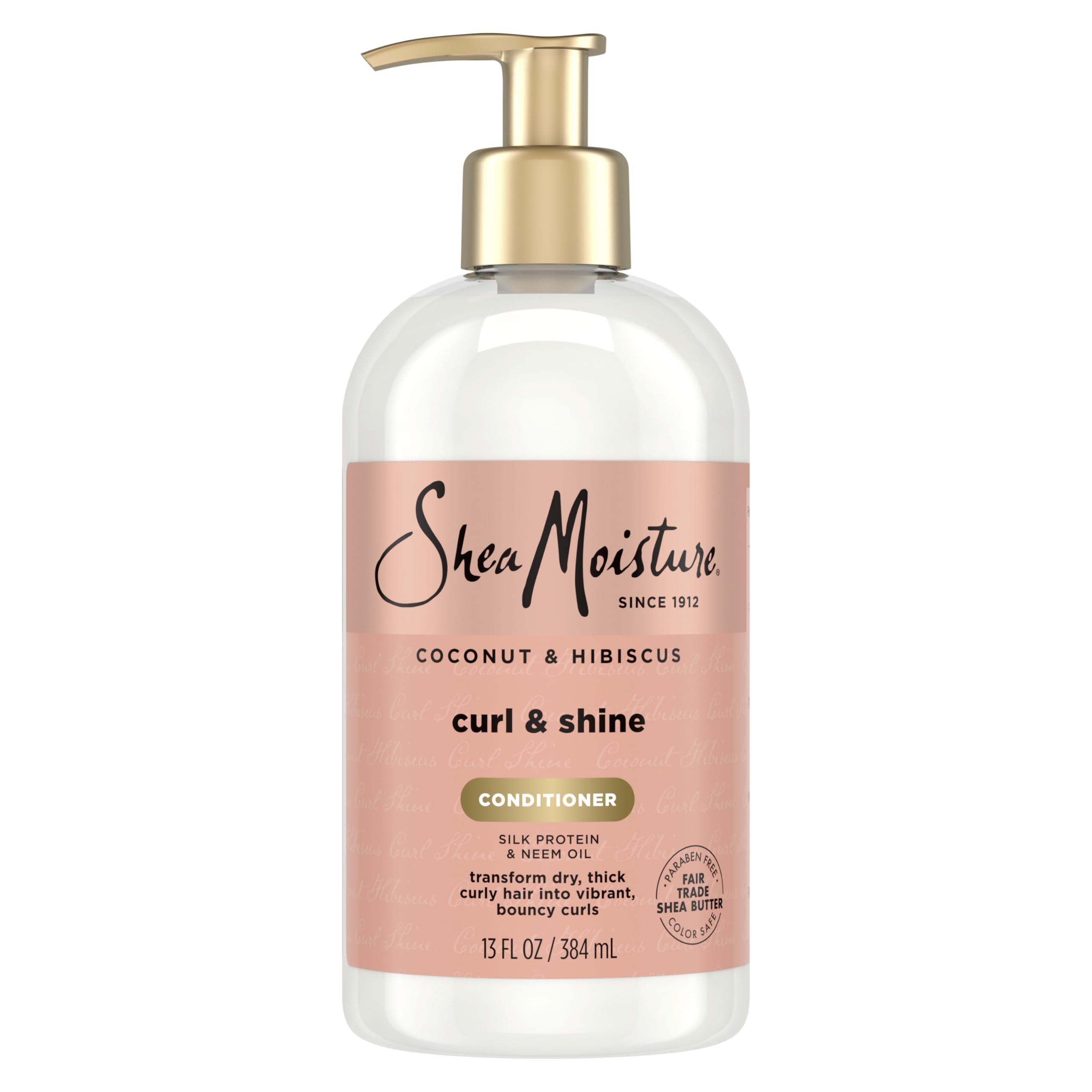 SheaMoisture Curl & Shine Conditioner Coconut & Hibiscus, for Thick, Curly Hair to Moisturize & Soften, 13 oz