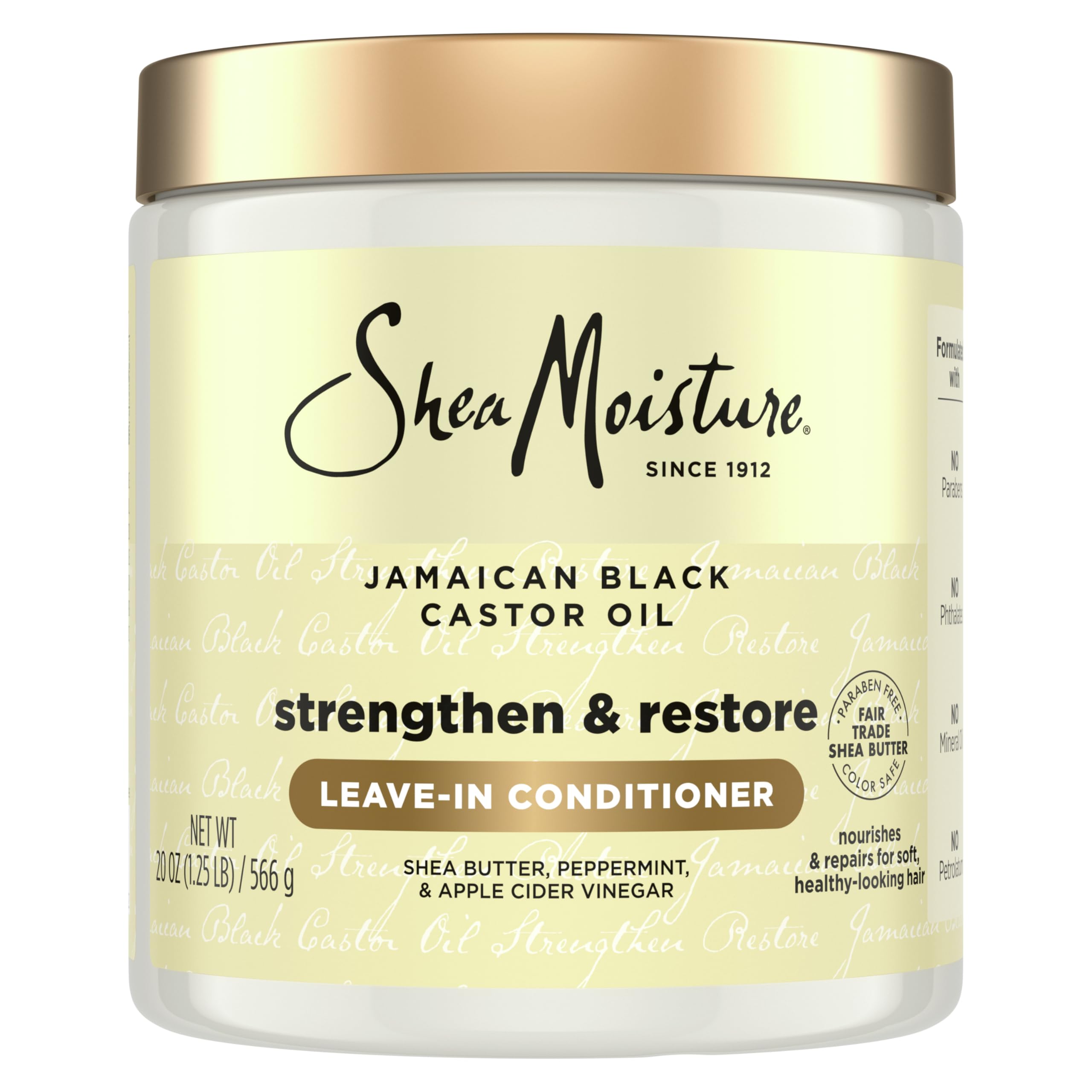 SheaMoisture Leave In Conditioner Jamaican Black Castor Oil Conditioner For Hair To Soften and Detangle Hair 20 oz