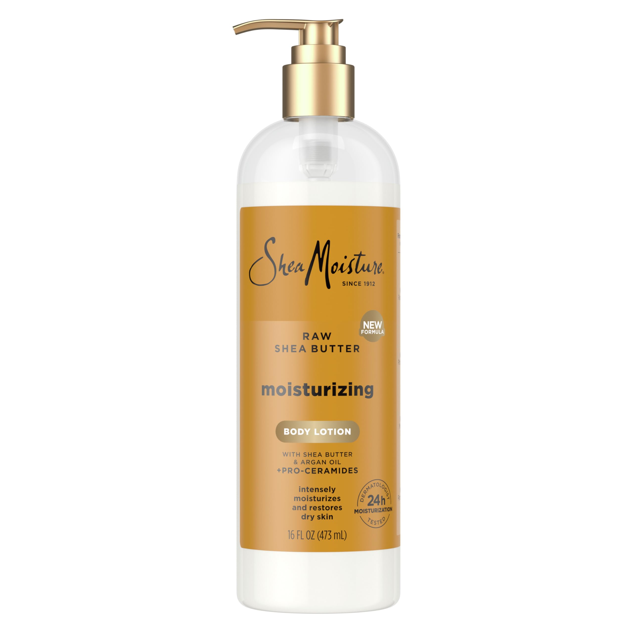 SheaMoisture Moisturizing Body Lotion with Raw Shea Butter, Argan Oil and Pro-Ceramides, Restoring Dry Skin, 24H Moisturizing 16 oz