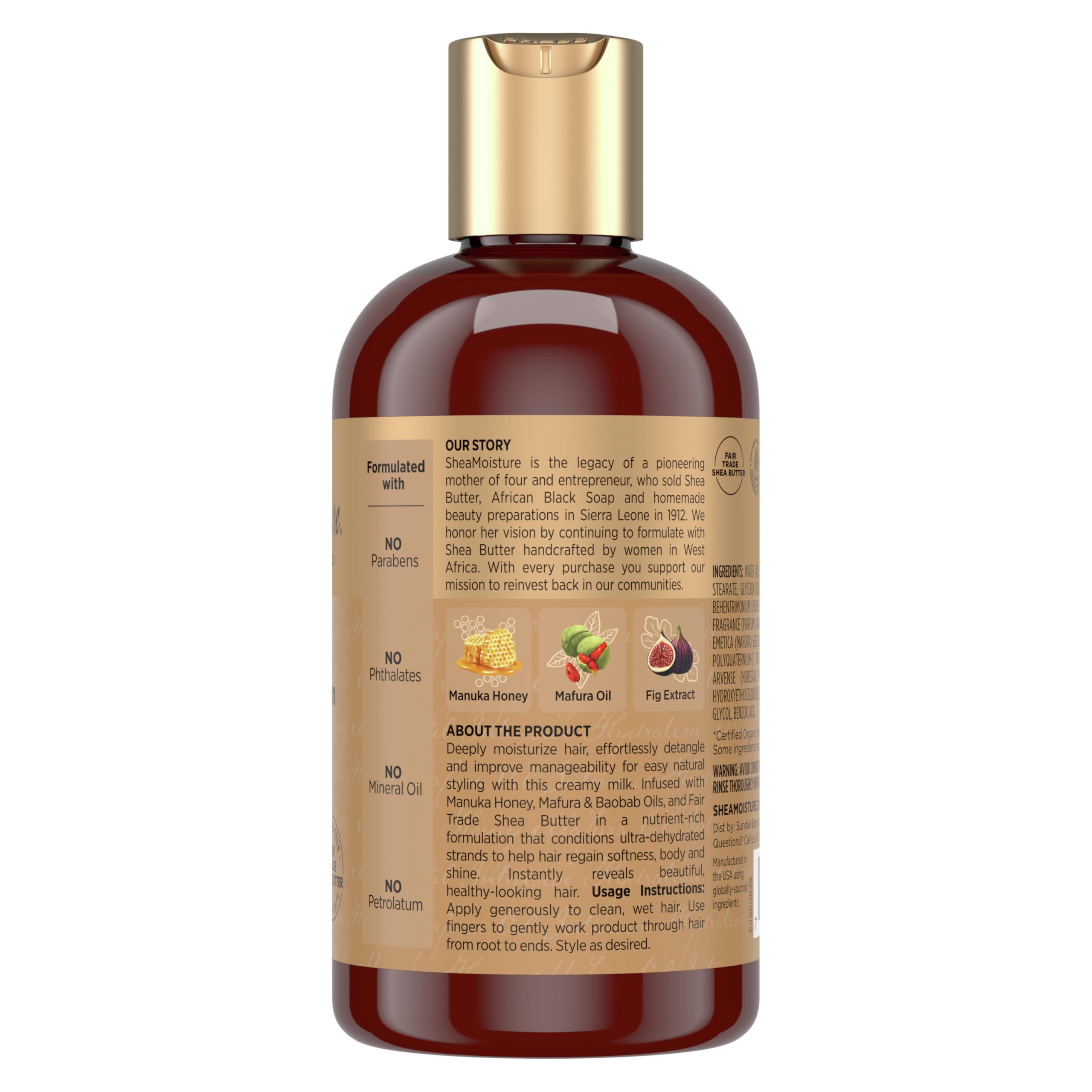 SheaMoisture Hydration Hair Milk Manuka Honey and Mafura Oil for Dry Hair to Hydrate and Style Hair 8 oz