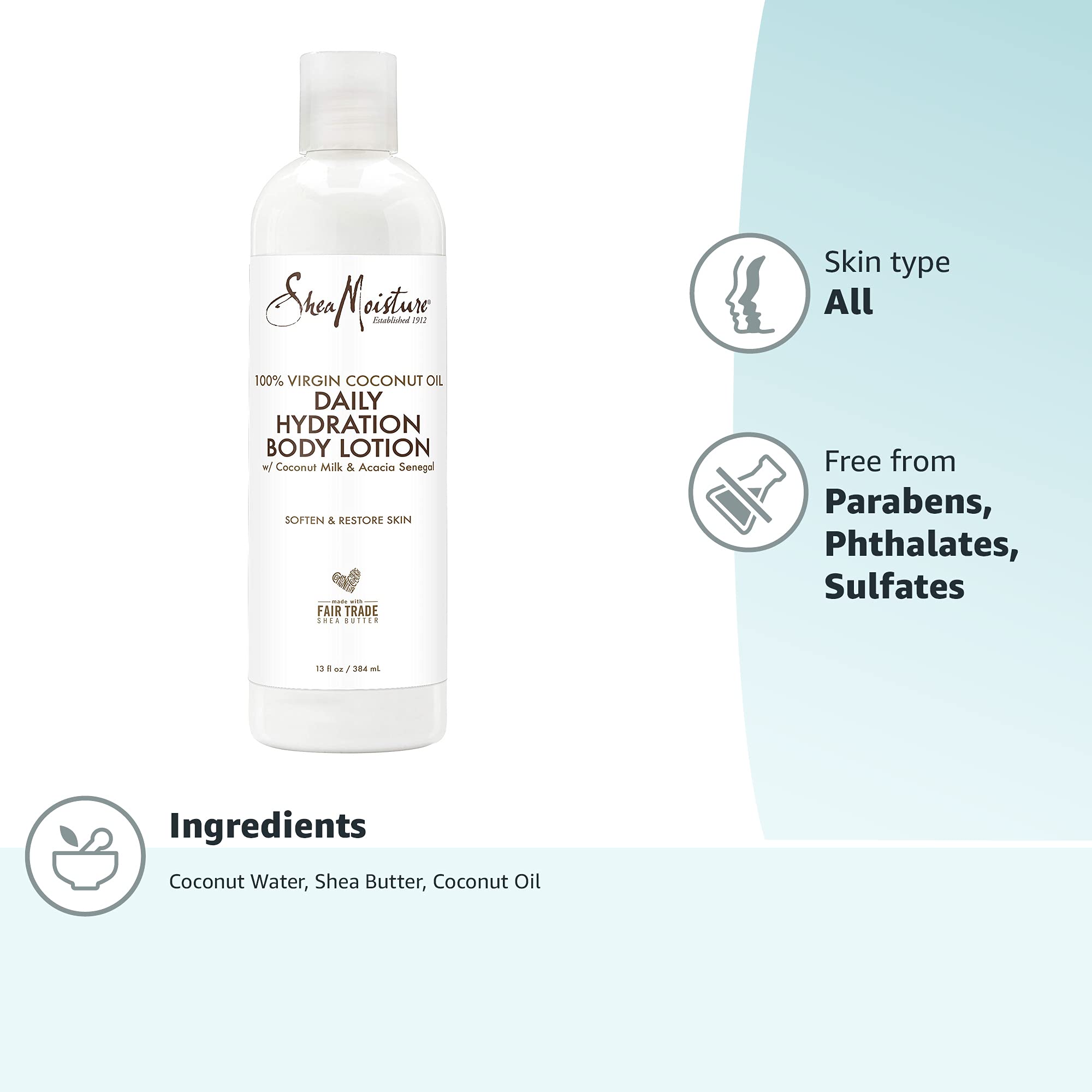53-sheamoisture-100-virgin-coconut-oil-daily-hydration-body-lotion-moisturizer-13-fluid-ounce-8.jpg SheaMoisture 100% virgin coconut oil daily hydration body lotion moisturizer, 13 Fluid Ounce