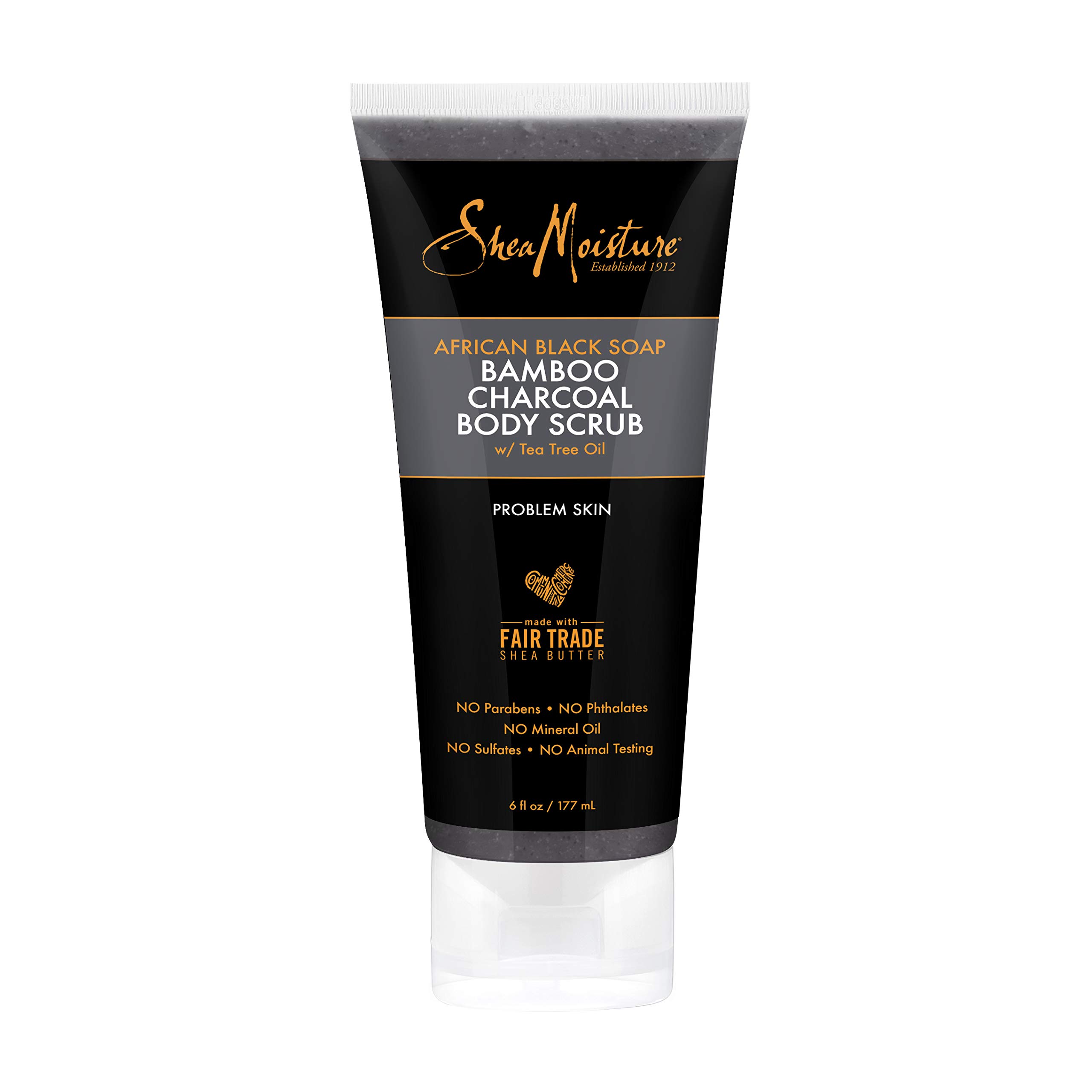 SheaMoisture African black soap bamboo charcoal body scrub exfoliate, 6 Ounce