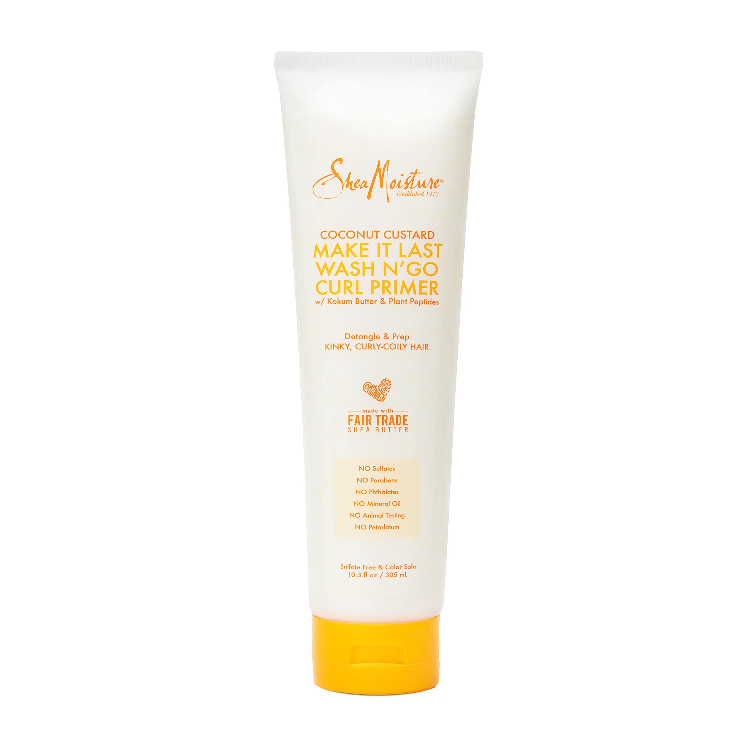 SheaMoisture Coconut Custard Curl Defining Cream - Make It Last Wash N' Go Primer, Enhancer & Detangler for Wavy & Curly Hair, Organic Shea Butter, 10.3 Oz