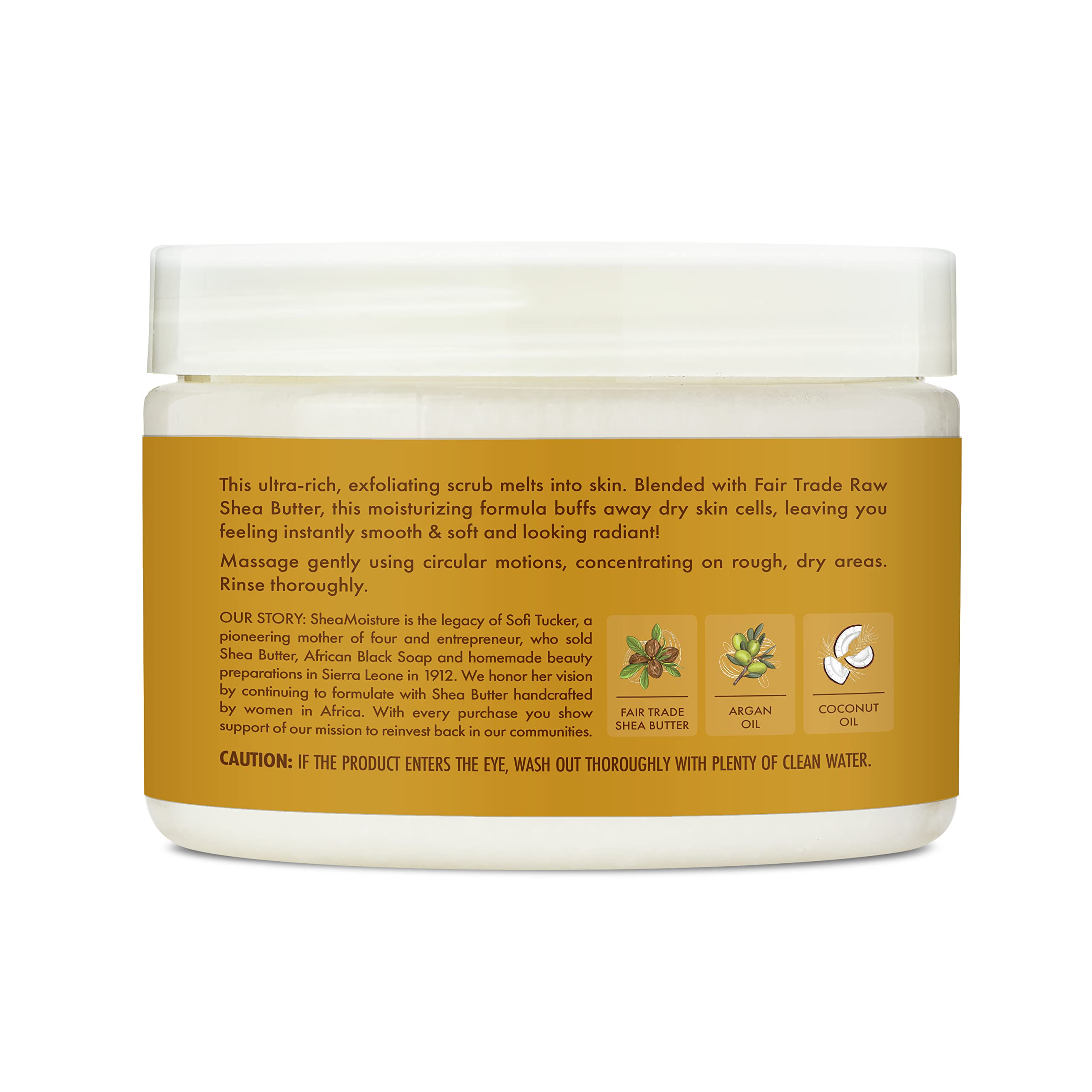 SheaMoisture Raw Fair Trade Shea Butter Moisturizing Exfoliating Crème Body Scrub for Dull Skin 11.3 oz